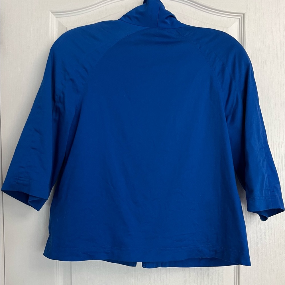 Lana Lee Women’s Royal Blue Cotton 3/4 Sleeve lined Zip up jacket Jacket 8P - Picture 2 of 9